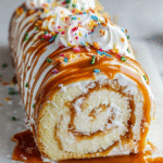 Salted Caramel Birthday Roll Cake is a sweet delight! 3 Salted Caramel Birthday Roll Cake