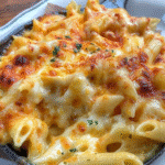 Skillet Baked Three-Cheese Mac & Cheese