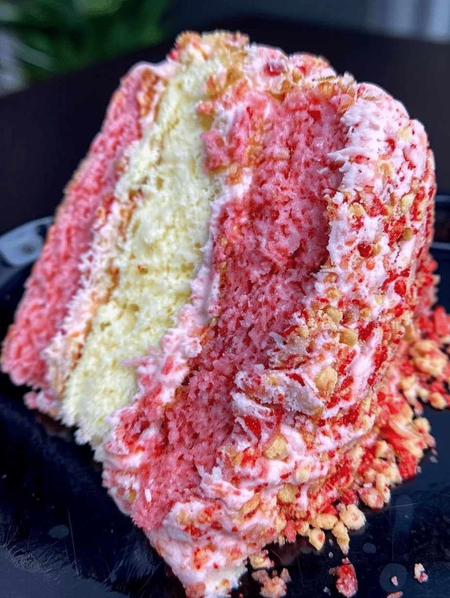Strawberry Crunch Layer Cake