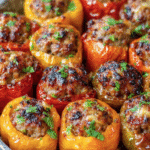 Stuffed Mini Peppers with Beef & Rice Filling