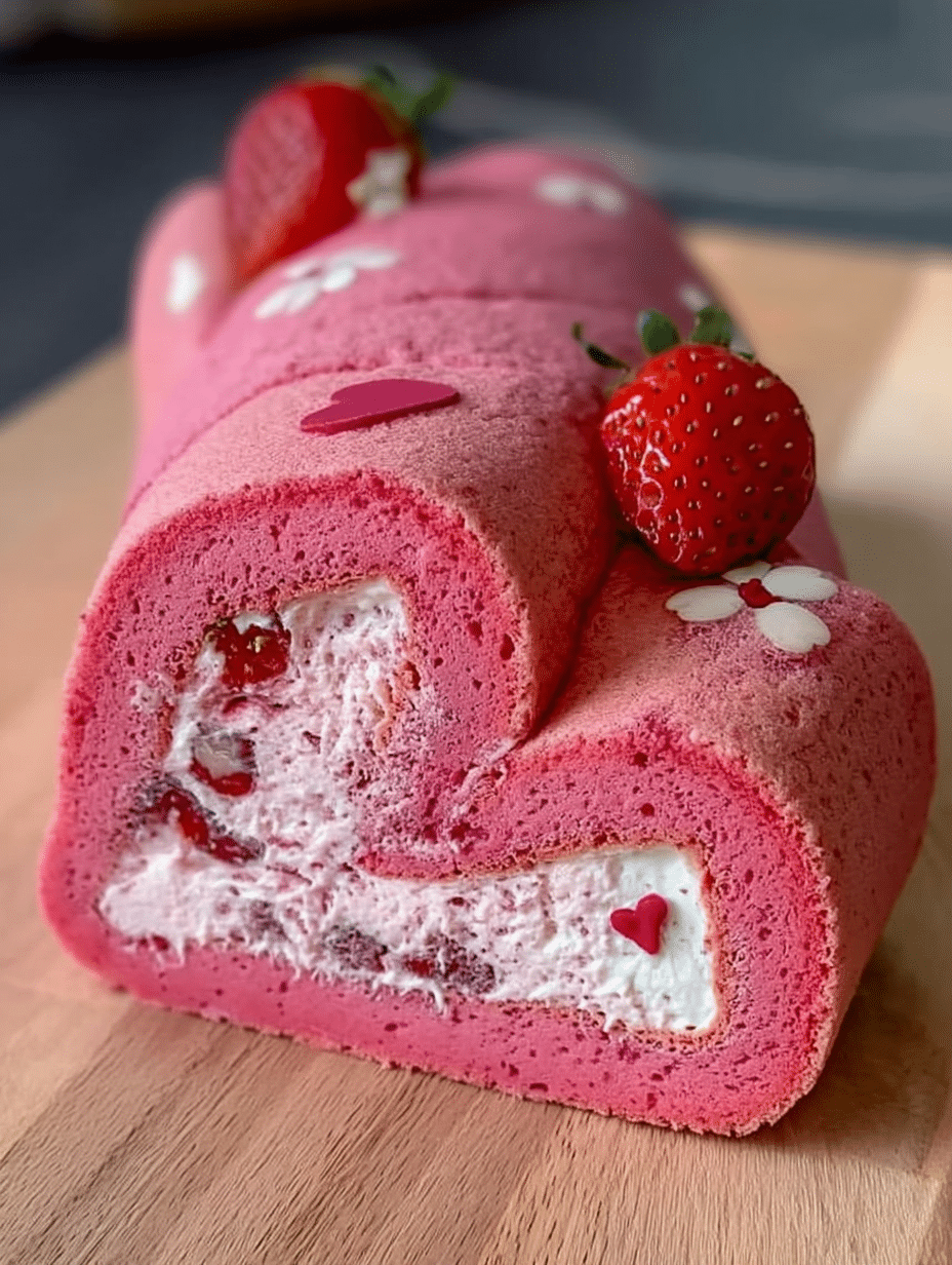 Sweetheart Strawberry Roll Cake