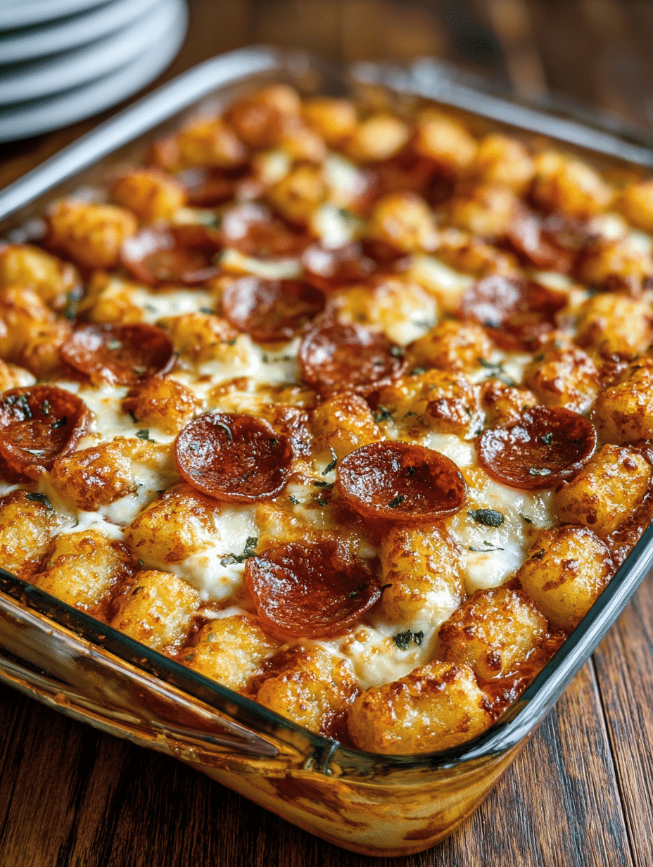Tater Tot Pizza Casserole