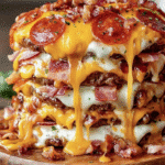 Ultimate Pepperoni Cheeseburger Stack