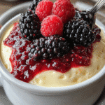 Vanilla Custard with Mixed Berry Compote
