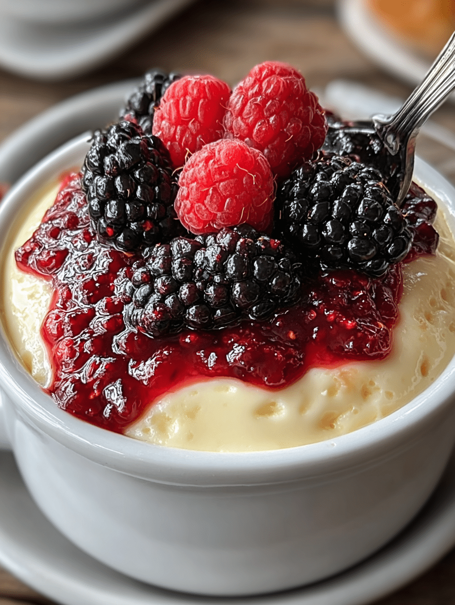 Vanilla Custard with Mixed Berry Compote