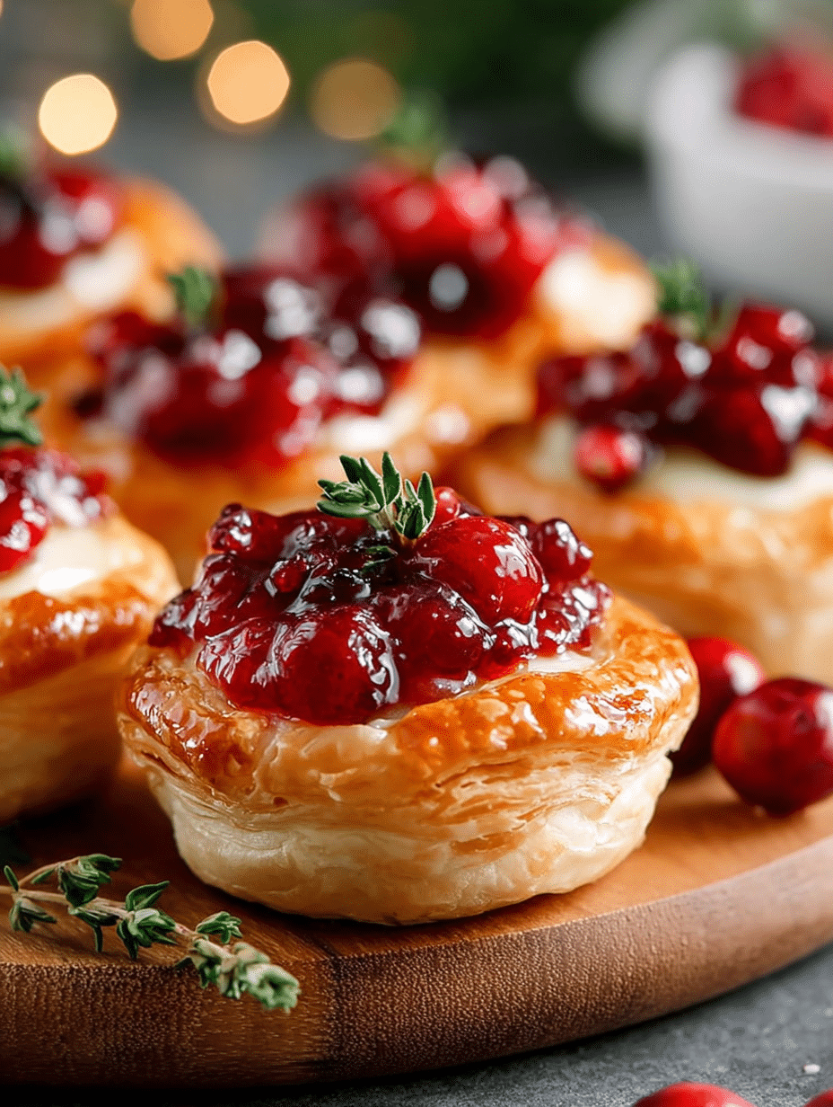 CRANBERRY BRIE PUFF PASTRY CUPS