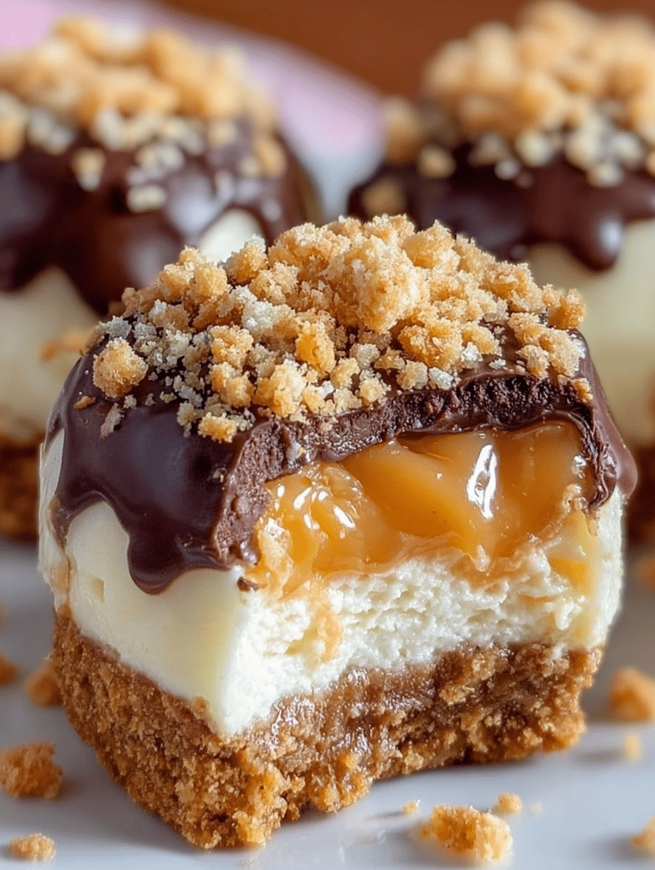 Caramel Crunch Cheesecake Bites