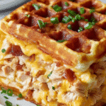 Cheddar Chicken Stuffed Waffles