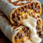 Cheesy Beef Melt Burritos