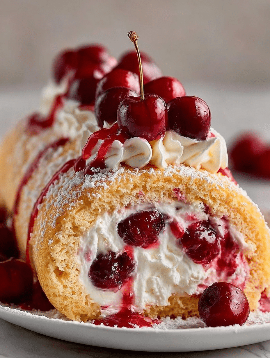 Cherry Cream Swiss Roll
