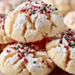Christmas Crinkle Sprinkle Cookies