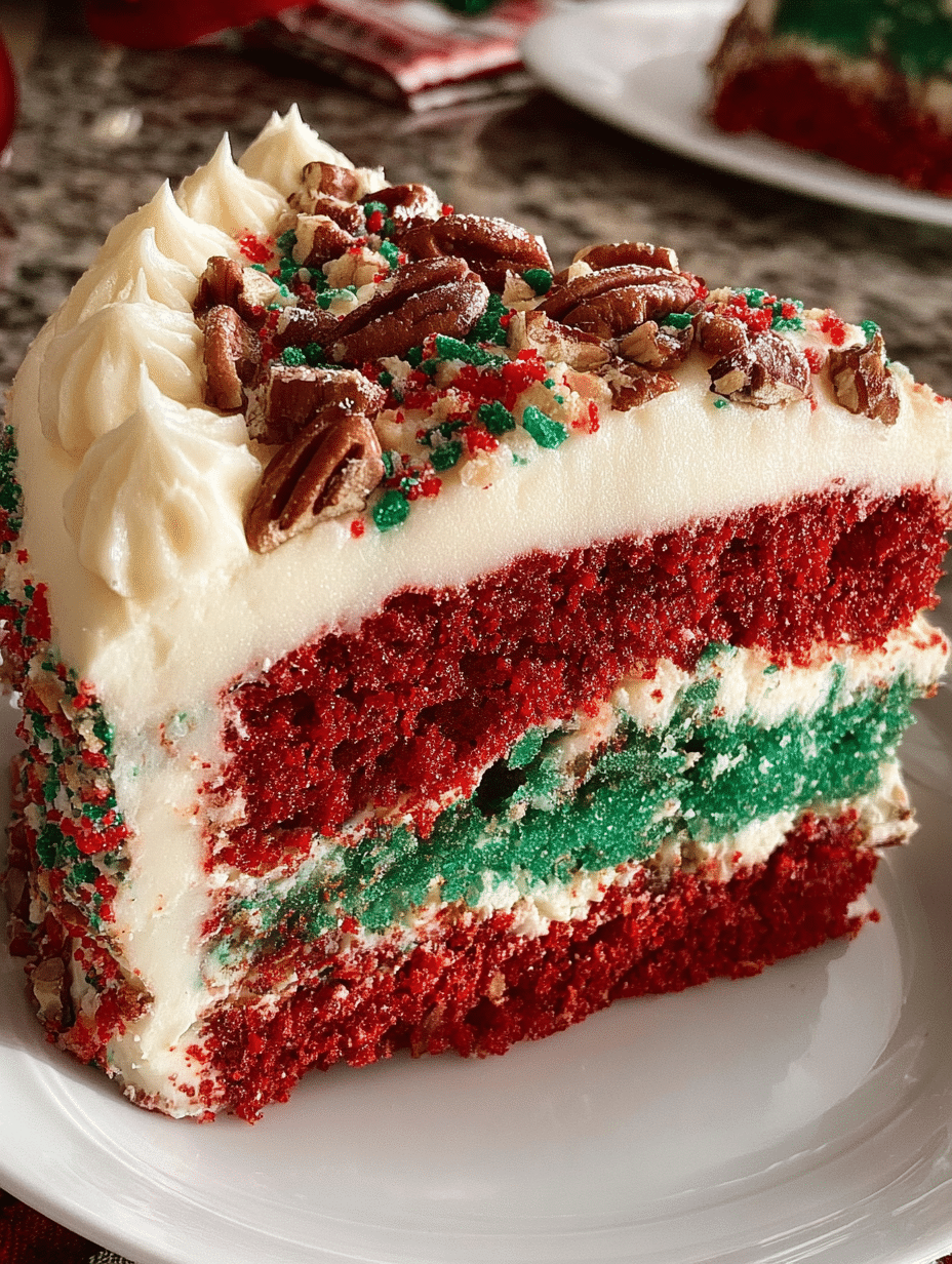 Christmas Red & Green Velvet Cake