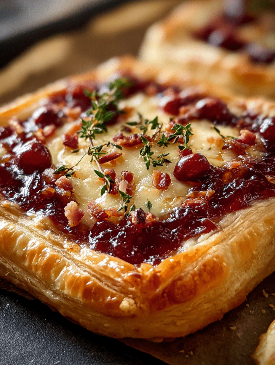 Cranberry Brie Puff Pastry Tart