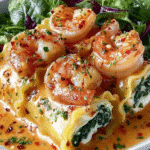Creamy Shrimp & Spinach Lasagna Roll-Ups