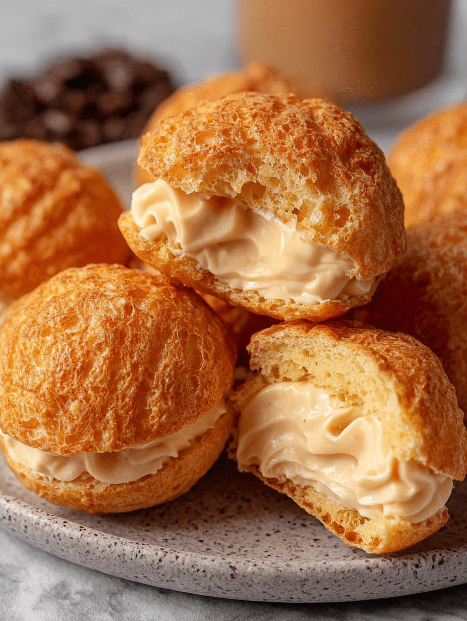 Crispy Coffee Cream Choux Puffs