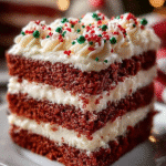 Festive Red Velvet Layer Cake with Vanilla Cream Frosting