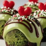 Grinchy Mint Chocolate Cake Bites
