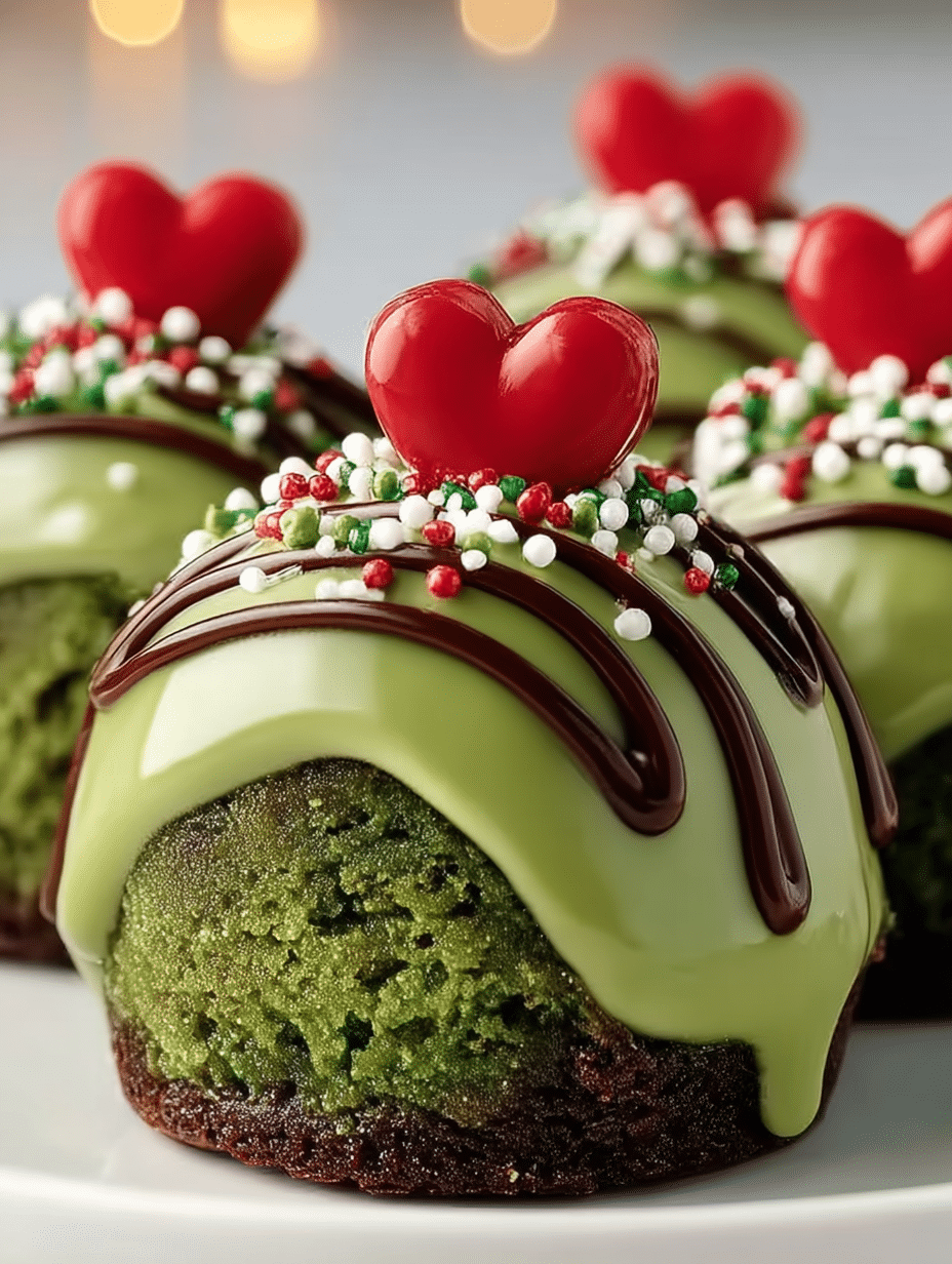Grinchy Mint Chocolate Cake Bites