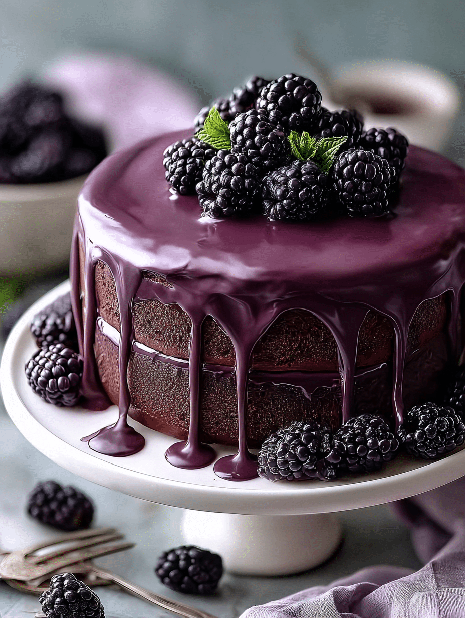 Midnight Blackberry Velvet Cake