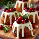 Mini Christmas Bundt Cakes with White Chocolate Glaze
