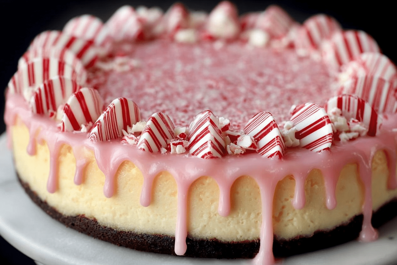 Peppermint Swirl Candy Cane Cheesecake