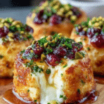 Pistachio-Crusted Fried Brie with Honey & Cranberries