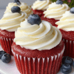 Red Velvet Blueberry Cream Cupcakes