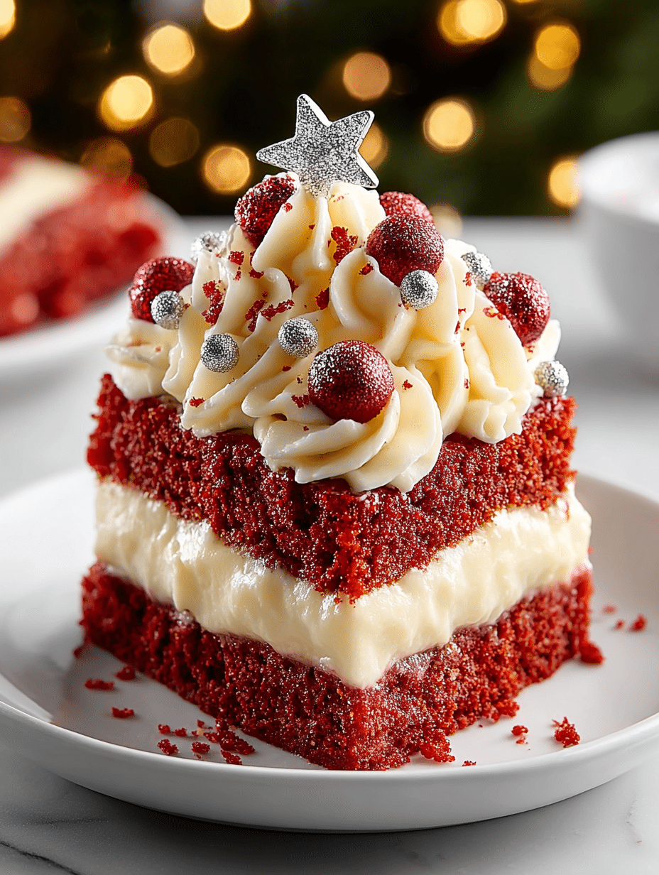 Red Velvet Christmas Tree Layer Cake