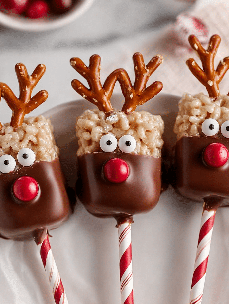 Reindeer Rice Krispie Pops: Easy and Fun Holiday Treats! 2 Reindeer Rice Krispie Pops