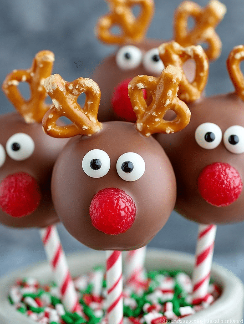 Rudolph Chocolate Cookie Pops
