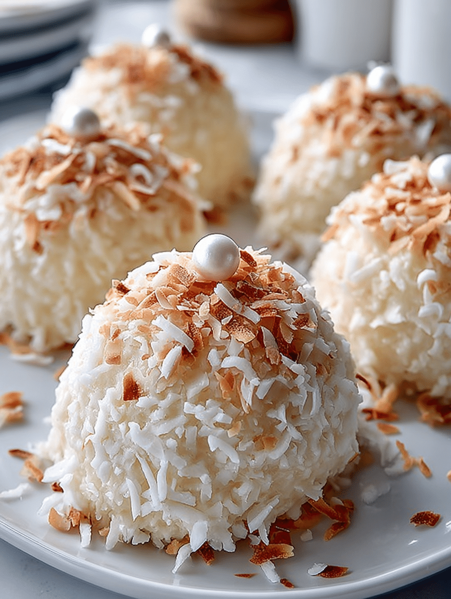 Snowy Coconut Cream Domes