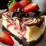 Strawberry Chocolate Swirl Cheesecake