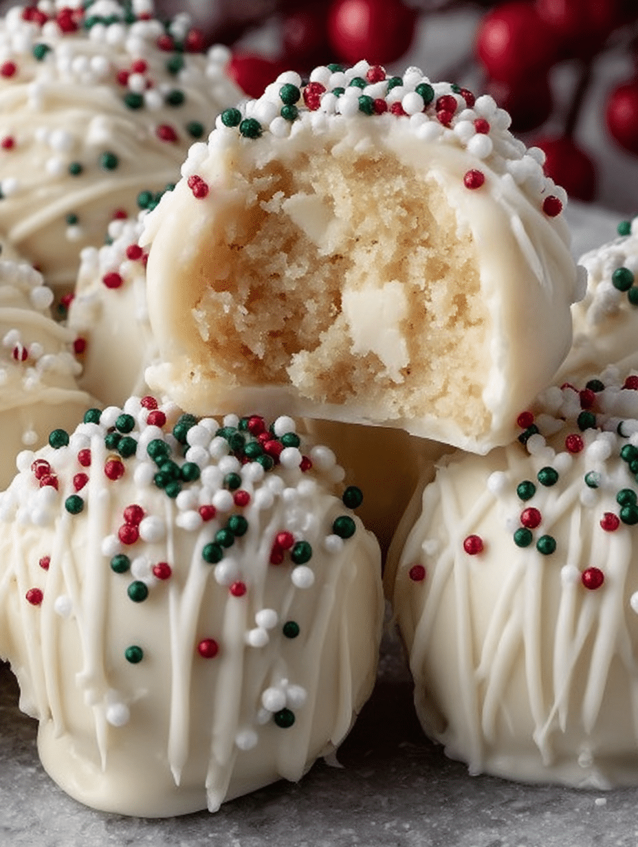 White Chocolate Holiday Cake Truffles