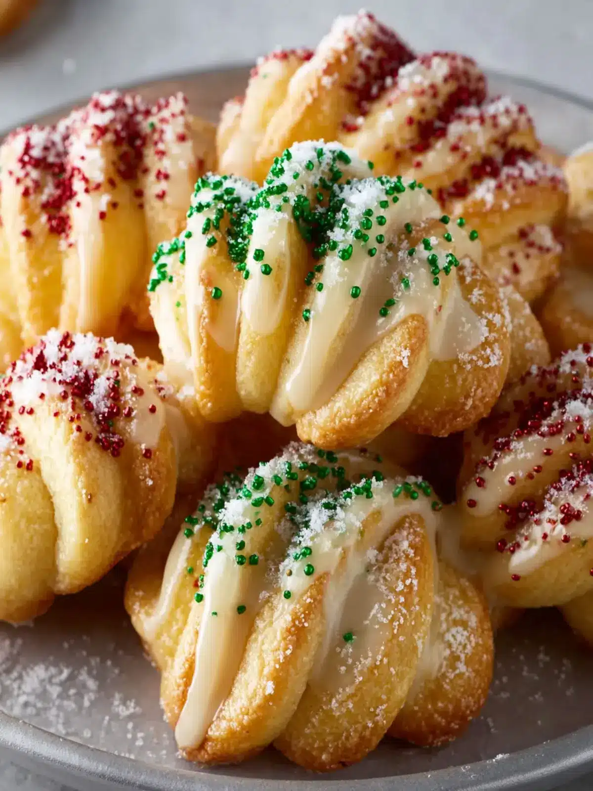 Twisted Christmas Cookies with Zesty Almond Icing Delight First Image
