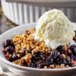 Slow Cooker Blueberry Crisp First Image