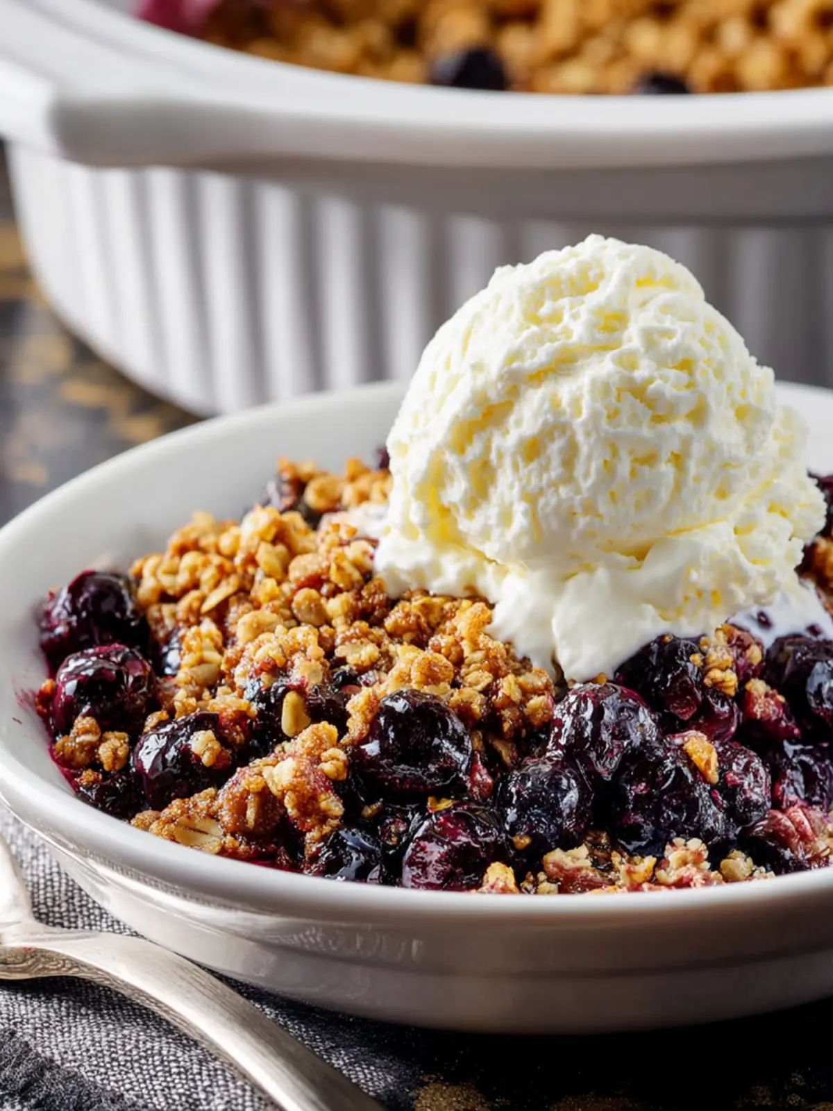 Slow Cooker Blueberry Crisp First Image