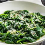 Stir-Fried Spinach with Garlic and Parmesan First Image