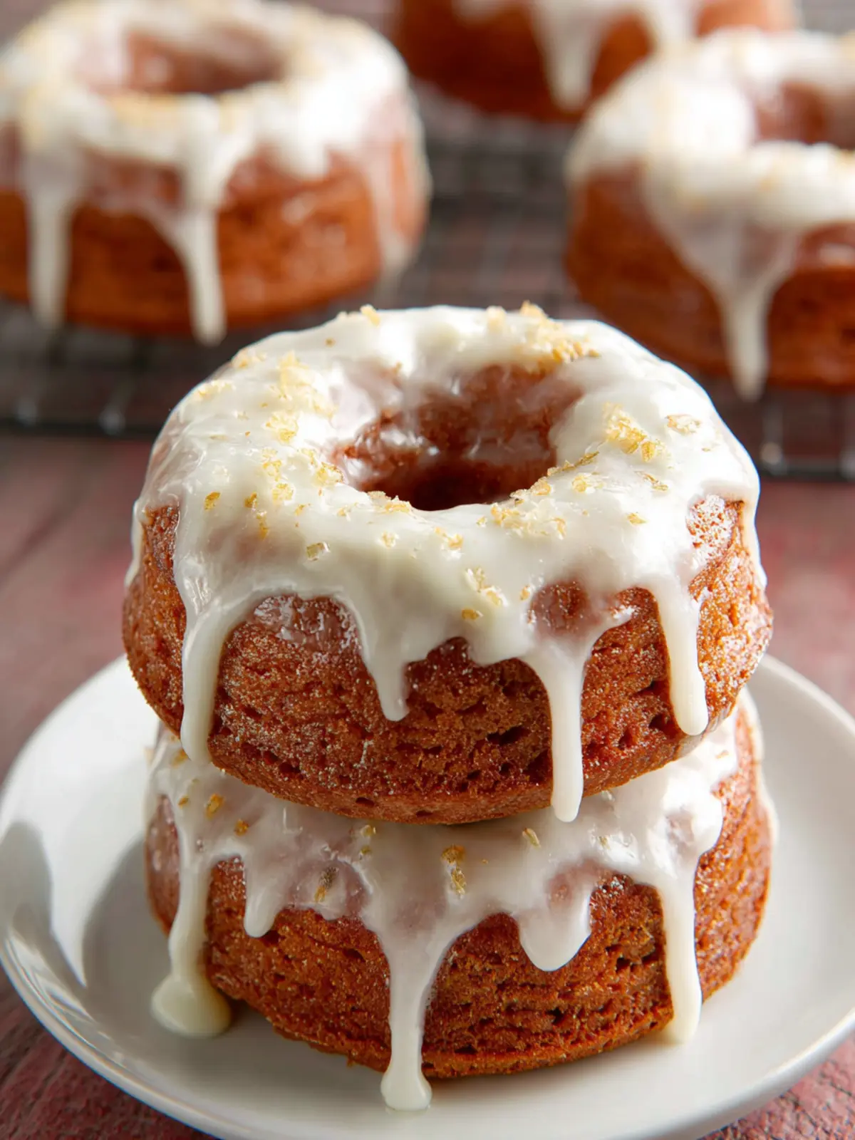 Glazed Gingerbread Baked Donuts First Image