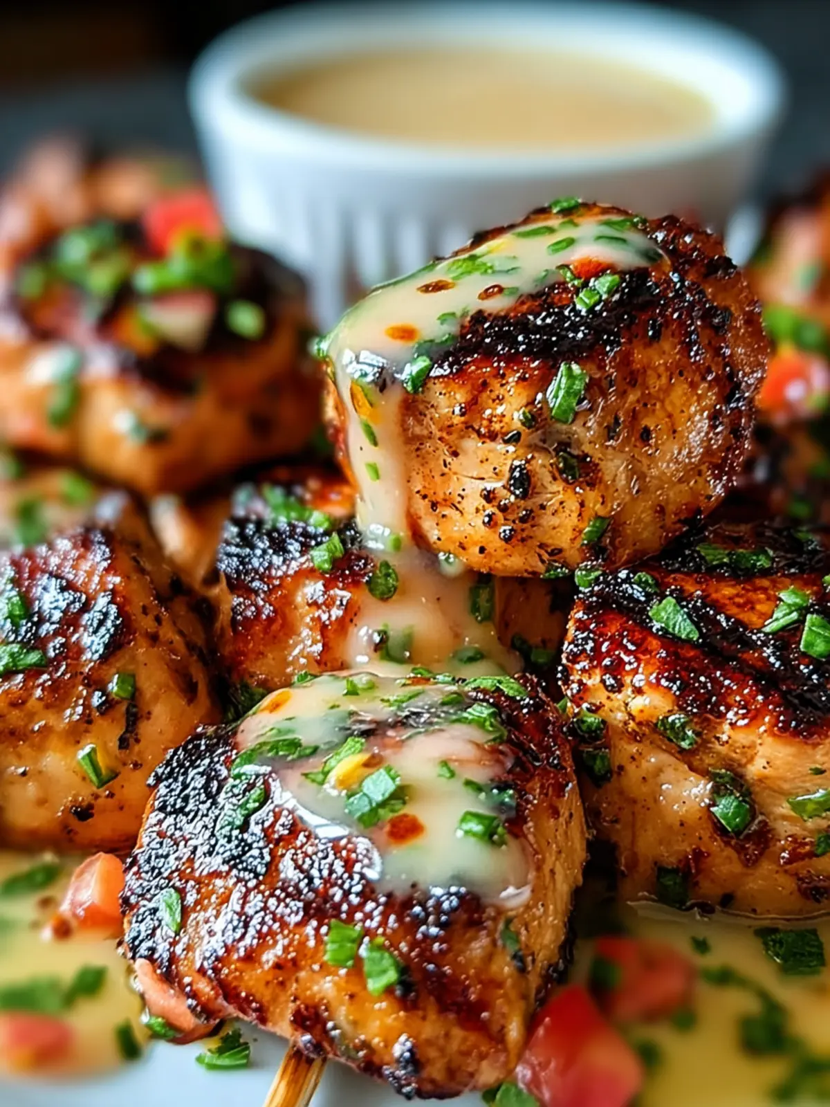 Irresistible Grilled Chicken Bites with Garlic Sauce Recipe First Image