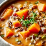 Vegan Pumpkin Wild Rice Soup First Image