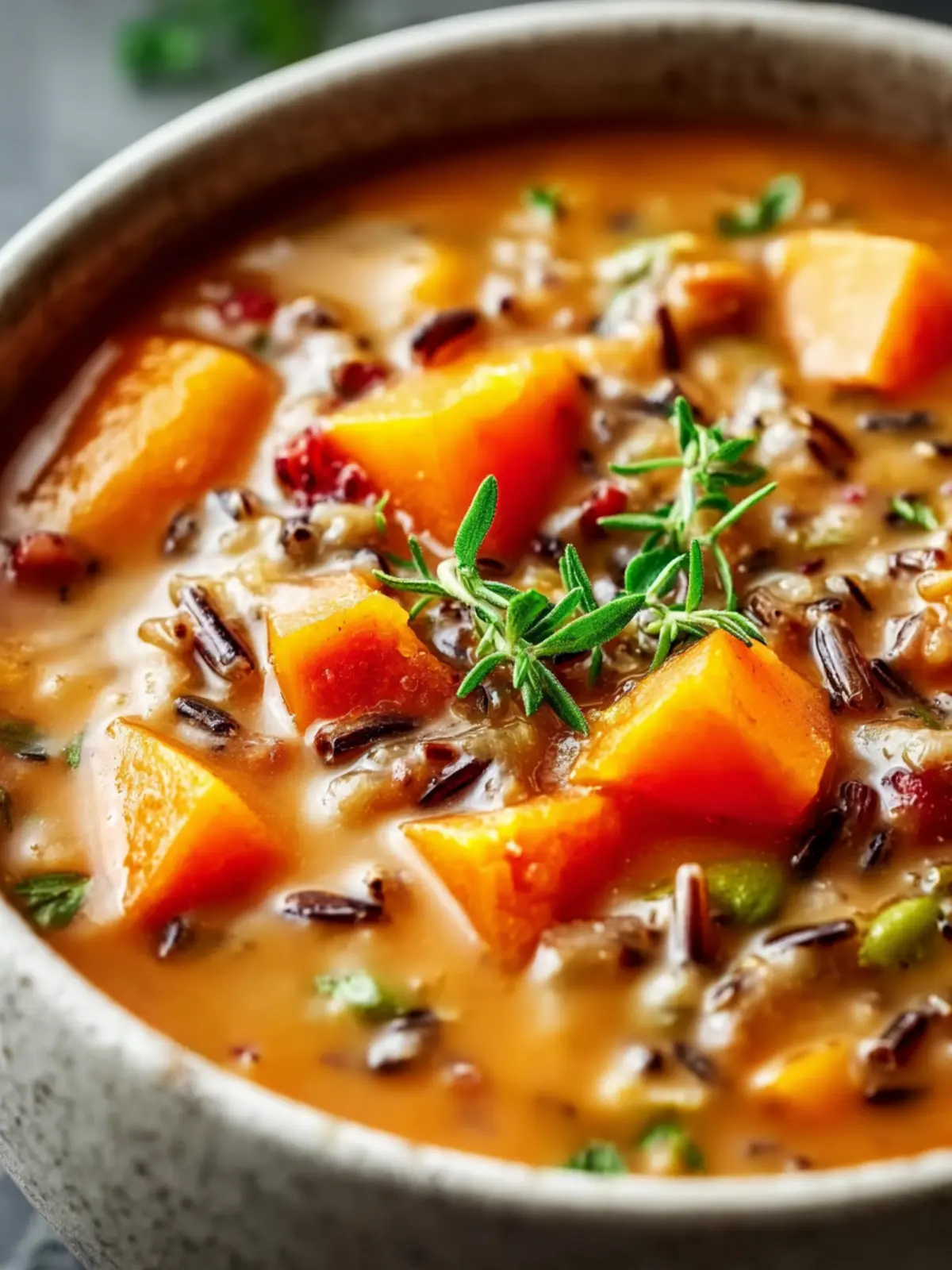 Vegan Pumpkin Wild Rice Soup First Image