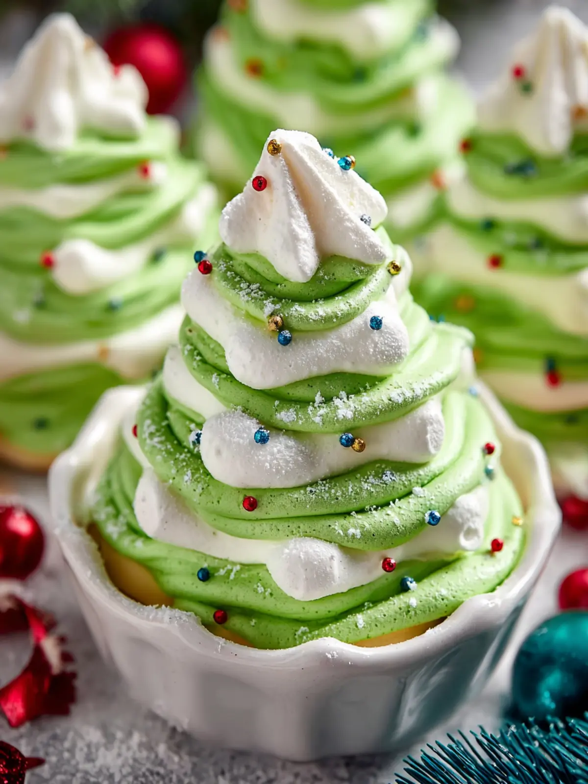 Christmas Tree Meringue Cookies First Image