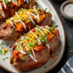 Easy Vegetarian Chili Stuffed Sweet Potatoes First Image