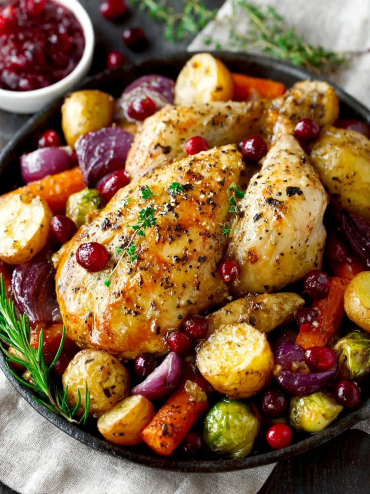 Cranberry Roasted Chicken & Veggies First Image