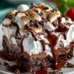 Marshmallow Chocolate Poke Cake First Image