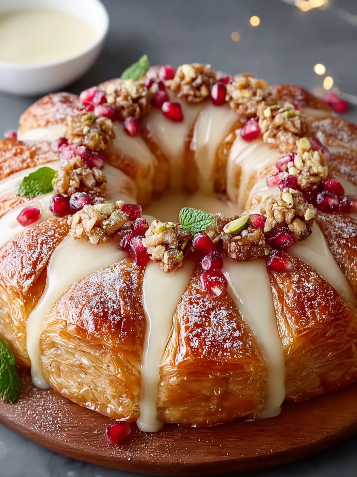 Baklava-Custard Christmas Wreath Recipe First Image