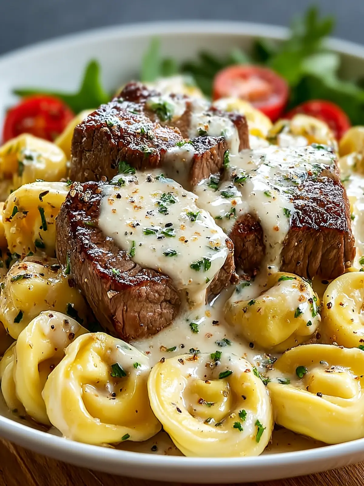 Garlic Steak Tortellini with Creamhouse Sauce First Image