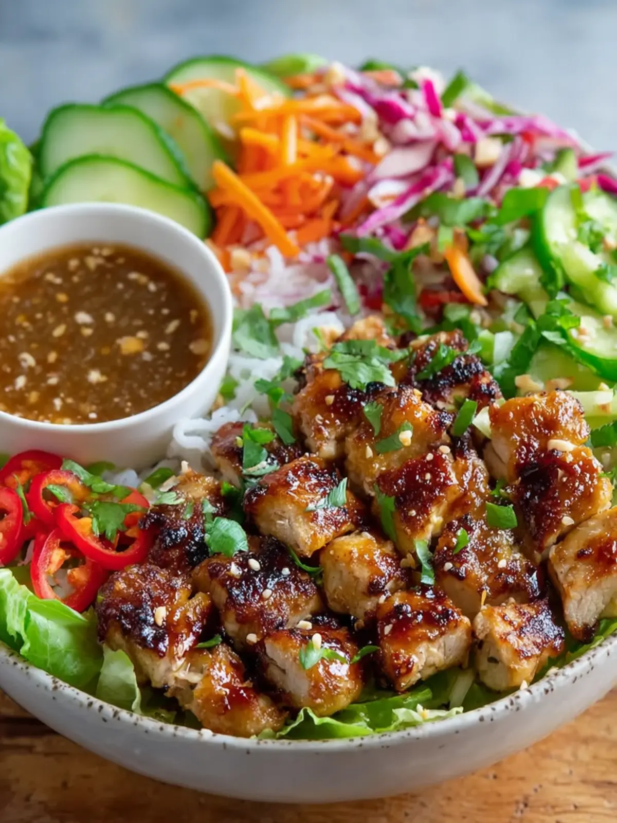 Chicken Satay Spring Roll Bowls First Image
