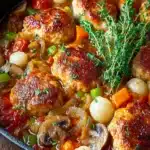 Tuscan Turkey Sausage, Chicken & Mushroom Stew First Image