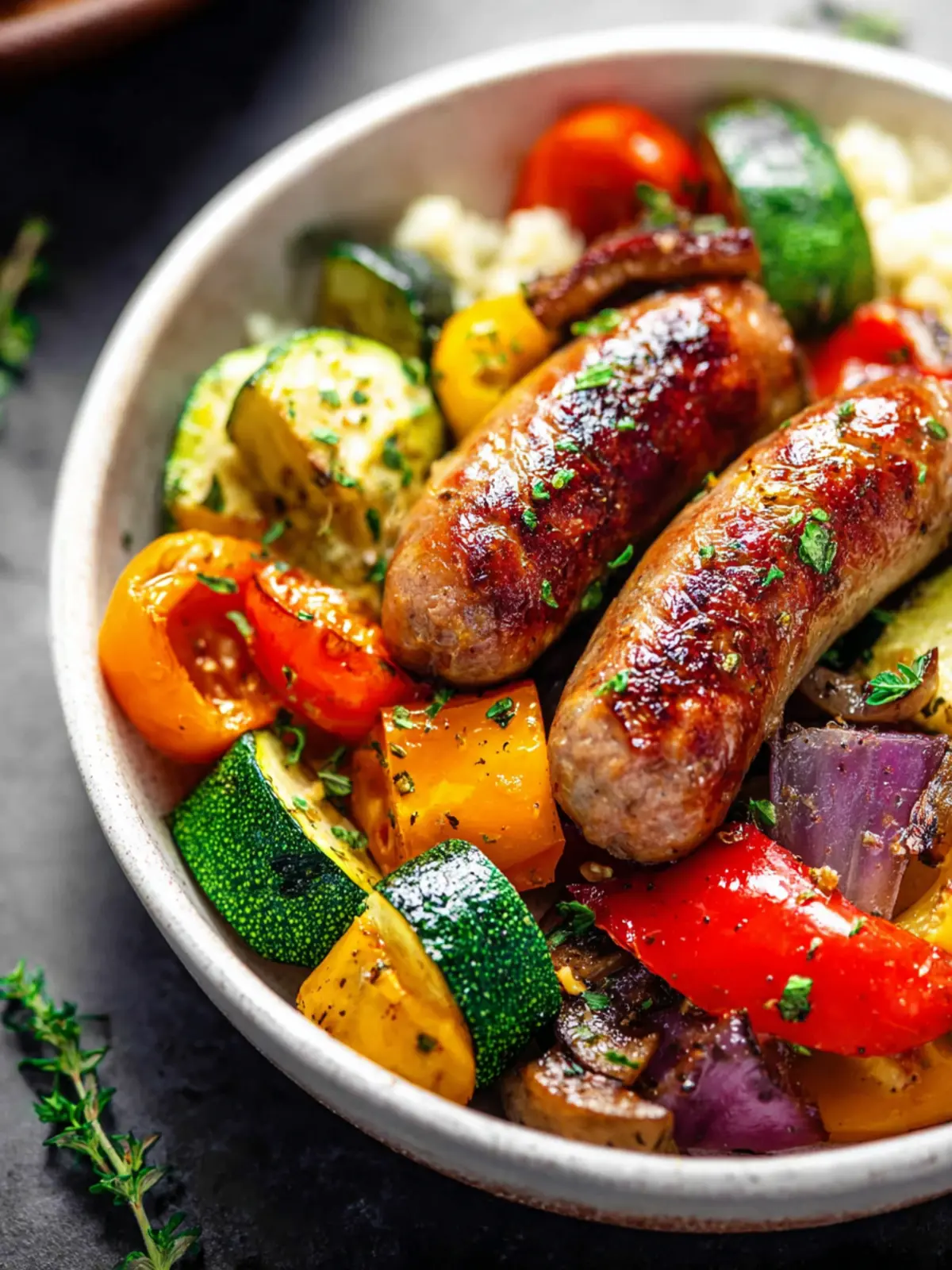 10 Minute Air Fryer Chicken Sausage and Veggies Fourth Image pmze01